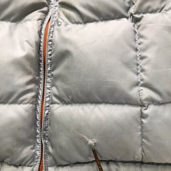 LL Bean mens XL orange grey reversible goose down puffer quilted vest 0BDC7 - Picture 8 of 13